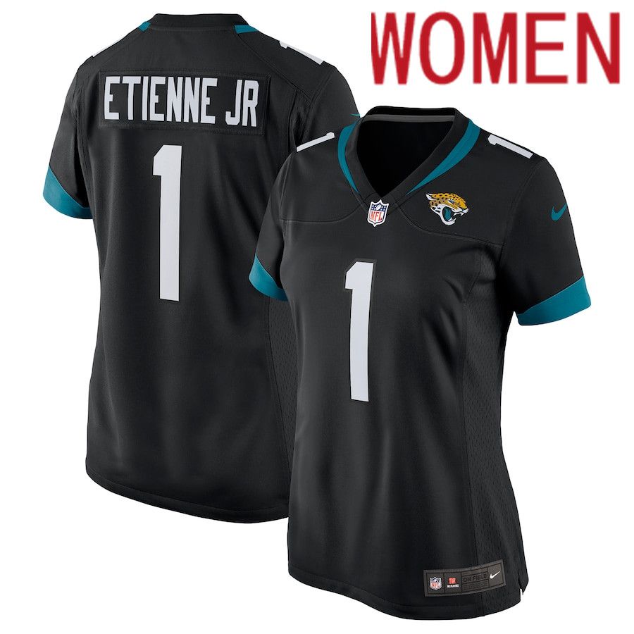 Women Jacksonville Jaguars #1 Travis Etienne Nike Black Game NFL Jersey